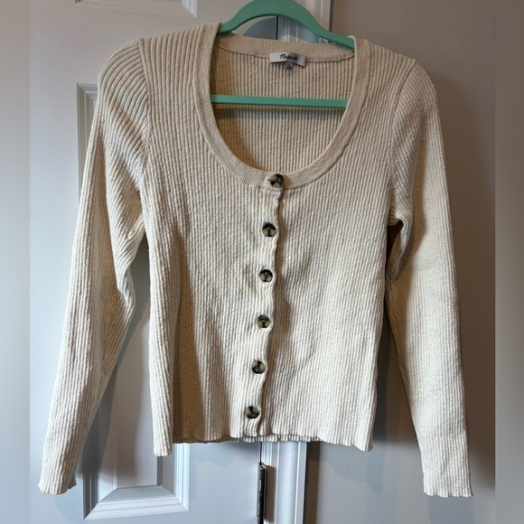 Madewell Scoopneck Button Front Cardigan - Picture 3 of 8